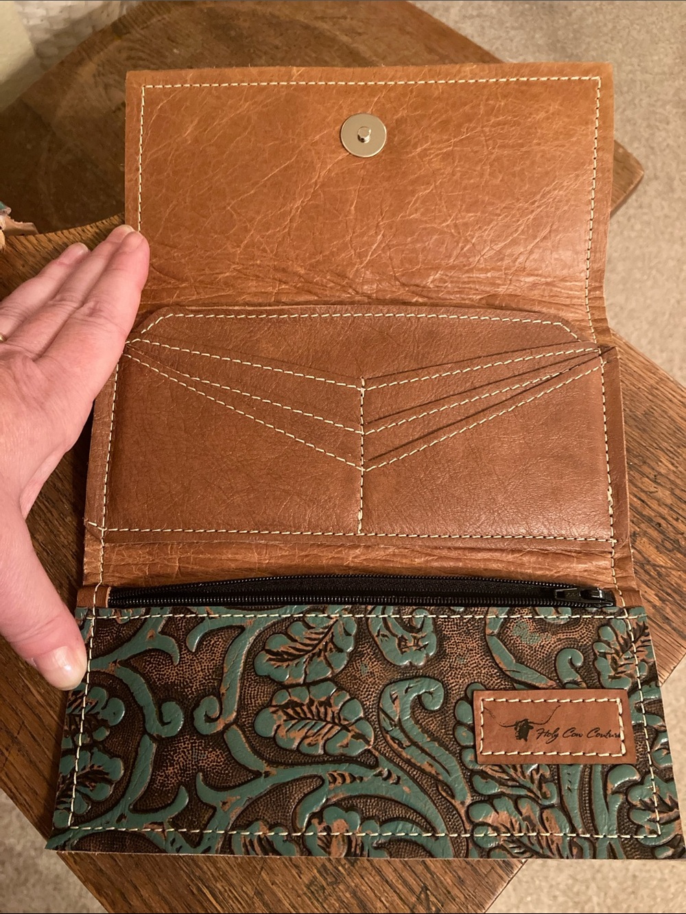 T BAR LEATHER CO Custom Ranchero Bag & Holy Cow Couture HOH/Leather Bundle NWOT - Picture 8 of 12